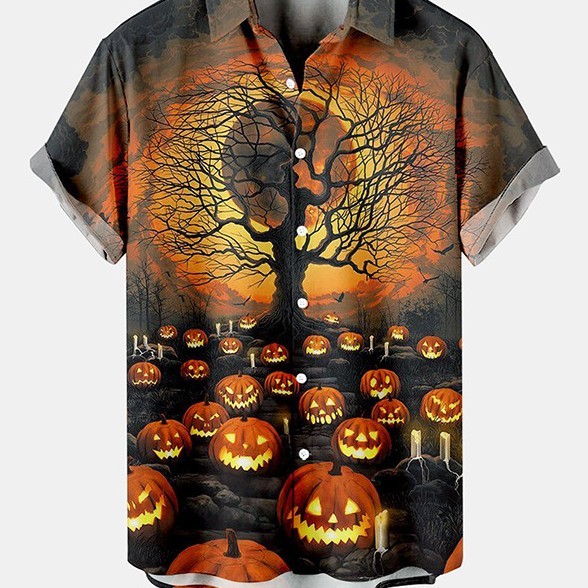 3D Digital Printing Halloween Men's Shirt