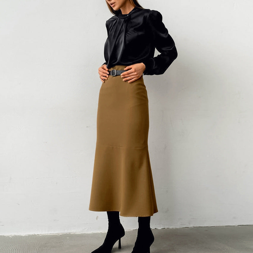 Retro Skirt Autumn And Winter Temperament Drape