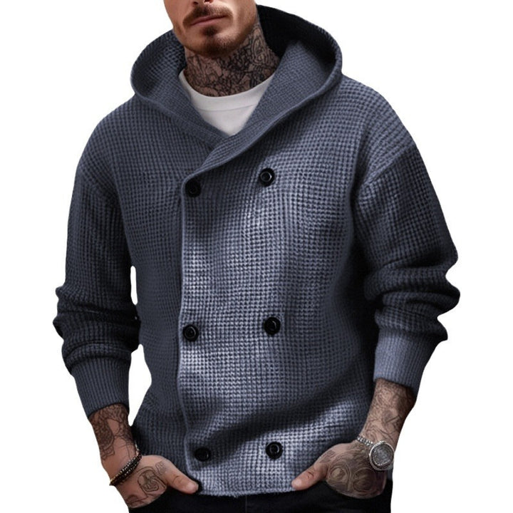 Double Breasted Thickened Hooded Sweater