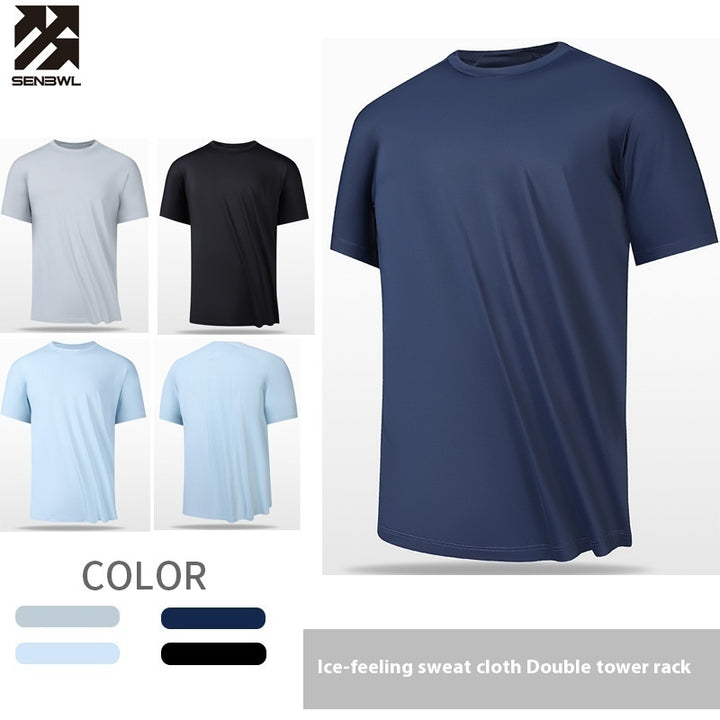 Ice Silk Thin Antibacterial Short-sleeved T-shirt