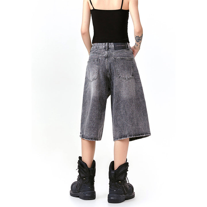 American Wormhole Destruction Punk Rock Cropped Pants