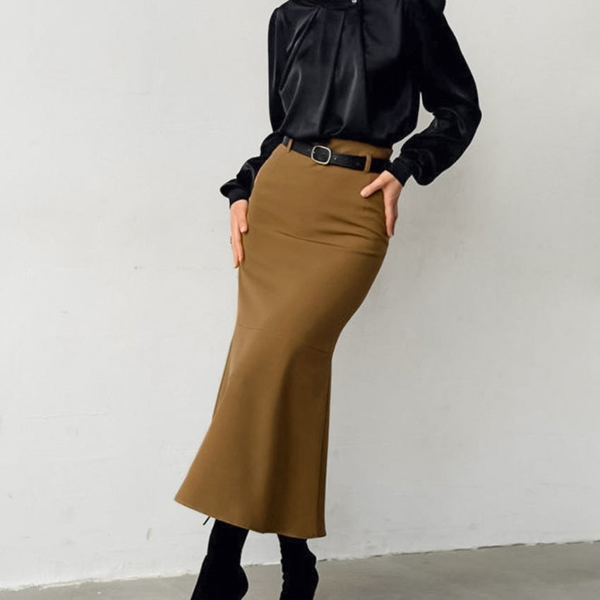 Retro Skirt Autumn And Winter Temperament Drape