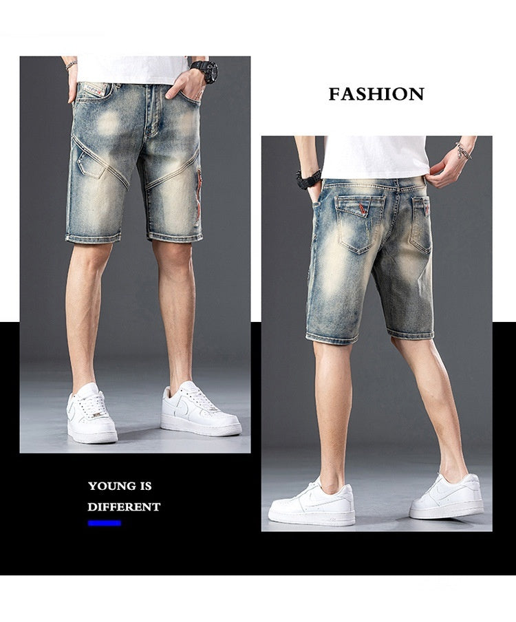 Decorative Zipper Stitching Casual Shorts